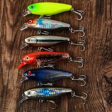 6pcs Sinking Minnow Lure Set, Bionic Hard Bait With Double Treble Hooks, Freshwater Bass And Perch Fishing Lure Combo - Multicolor - View 7
