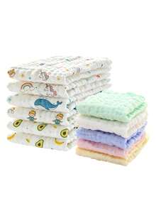 CN. 11 Pcs(6pcs 20"X10"+5pcs 12"X12") Baby Washcloths,Baby Stuff,Baby Christmas Gift,Baby Soft Face Cloths For Newborn, Absorbent Bath Face Towels - 11pcs combination set - 查看 1