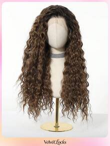 Topshe [Velvet Locks] 13*4 HD Lace Wig 24 Inch Long Curly Hair, Heat-Resistant Synthetic Fiber Wig, Wig, Suitable For Daily, Party And Holiday, Christmas - Multicolor - View 14
