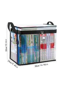 2/3pcs Transparent Storage Boxes With Flip Lid, Large Rectangular Stackable Space-Saving Organizer Bins, Durable Plastic Storage Containers For Home, Office, Dorm Organization - Multicolor - View 12