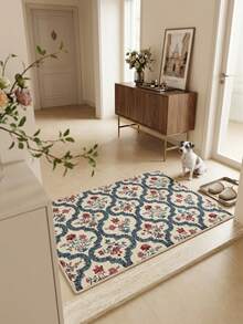 1pc Nordic Modern Fresh - French Romantic Aesthetic Floral Print Door Mat, Suitable For Bathroom, Kitchen, Entrance, Hallway, Bedside, Living Room, Bedroom, All-Season Machine Washable Soft Small Size Rug, Home Decor - Multicolor - View 4