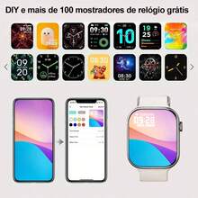 Smartwatch para Homens e Mulheres, Relógio Inteligente de Moda: Tela de 2,04" com Borda Ultrafina, Assistente Diário (Calculadora/Despertador/Clima), Carregamento sem Fio, Notificações, Chamadas via Bluetooth, Monitoramento de Atividade Física, Mais de 100 Mostradores Personalizáveis - Rosa - Visão 5