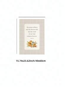 1pc Frameless Christian Fall Pumpkin Striped Isaiah Verse Wall Art Dorm Gift - Multi-color - View 15