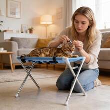1PC Foldable Pet Grooming Restraint Stand, Breathable Mesh Pet Bathing Table, Anti-Scratch Pet Fixing Chair For Cat Dog Nail Trimming, Hair Drying, Showering And Medicine Feeding - Multicolor - View 1