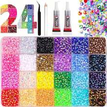 24 Colors Jelly Resin Rhinestones, 3mm Flat Back AB Colored Gemstones For Dazzling Crafts, Suitable For DIY Crafts, Shoes, Phone Case Rhinestone Decoration - Set - View 7