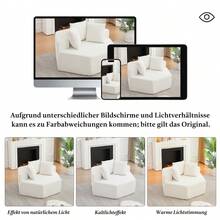 Un sillón individual hexagonal de estilo moderno, caracterizado por opciones de combinación versátiles y un diseño; este sofá de chenilla para - Beige + Chenilla + Espuma + Muelles + Moderno + 2 plazas - Ver 8