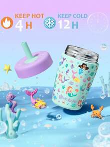 2 Pack Kids & Toddler Cups Spill Proof, 12 OZ Insulated Sippy Cups For Toddlers Boys Girls, Stainless Steel Kids Water Bottle With Twist Lids & Straw - Lemon & Strawberry - View 5