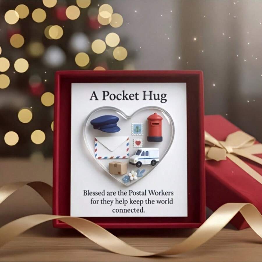 5pcs Pocket Hug For Postal Workers To Express Your Heartfelt Gratitude. This Is A Small Yet Meaningful Keepsake Designed To Pay Tribute To The Everyday Heroes Who Keep Our World Connected - View 1