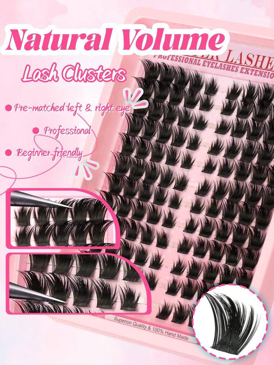 Himirell 120pcs C Curl Cat Eye Fox Eye Cluster Single Cluster False Eyelashes