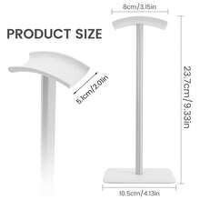 Desktop Headphone Stand - Headphone Holder With Aluminum Hook And Plastic Headrest, Suitable For All Headphones, White - Multicolor - View 3