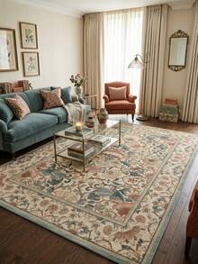 1pc European Luxury Classic Bohemian Mandala Floral Soft Faux Cashmere Area Rug, Bathroom, Kitchen, Entryway, Hallway, Bedside, Living Room, Bedroom, All Season Machine Washable Floor Mat, Home Decor - Multicolor - View 8