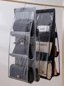 1/2 buah Organizer Tas Tangan Multi-Lapisan 6/8 Grid dengan 8 Kantong - Rak Penyimpanan Gantung Lipat dari Kain Oxford, Organizer Lemari Hemat Ruang untuk Tas Tangan, Dompet, dan Aksesoris, Desain Hitam dan Abu-abu Tahan Lama, Sempurna untuk Natal, Halloween, Thanksgiving, Organizer Penyimpanan Dompet, Rak Aksesoris, Penampilan Elegan, Struktur Kokoh, Kembali ke Sekolah - MultiWarna - View 3