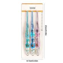 3pcs Transparent Resin Crochet Hooks, Ergonomic Grip, New Colors, Essential Tools For Knitting, Sewing, DIY Handmade Projects, Perfect As Christmas Gifts - 3pcs Blister Pack Of Epoxy Crochet Hooks - View 6
