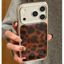 Autumn/Winter Maillard Color Leopard Print Spotted Phone Case Compatible With Iphone 18 Pro New Apple 17/16 Couple 15/14 Plus Electroplated 17 Pro Max Large Hole Hard Shell - Brown - View 1