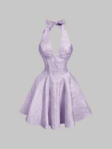 Women Short Dresses - Purple - View 1