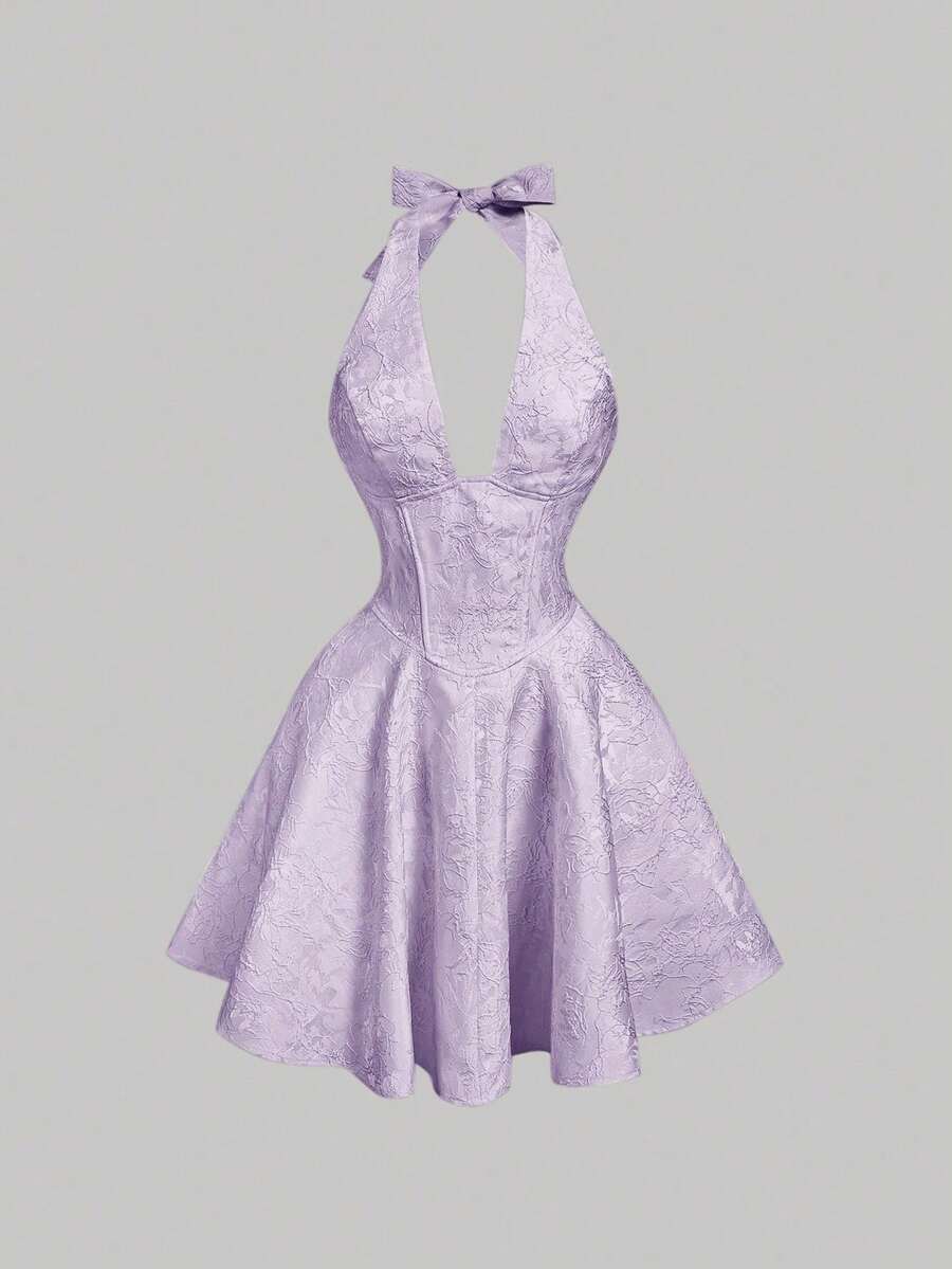 Women Short Dresses - Purple - View 1