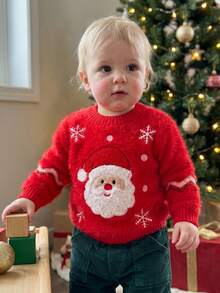 Baby Boys Knit Tops - Red - View 4
