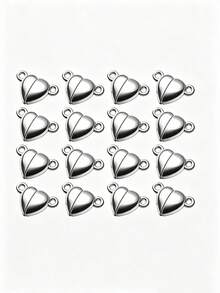30pcs Heart-Shaped Magnetic Clasp Connectors, Jewelry Making Accessories For DIY Necklace, Bracelet, Wholesale - Love - View 8