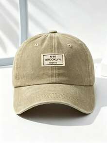 1PC Unisex Light Grey Fabric Outdoor Fashion Adjustable Washed Baseball Cap - N86 - View 1