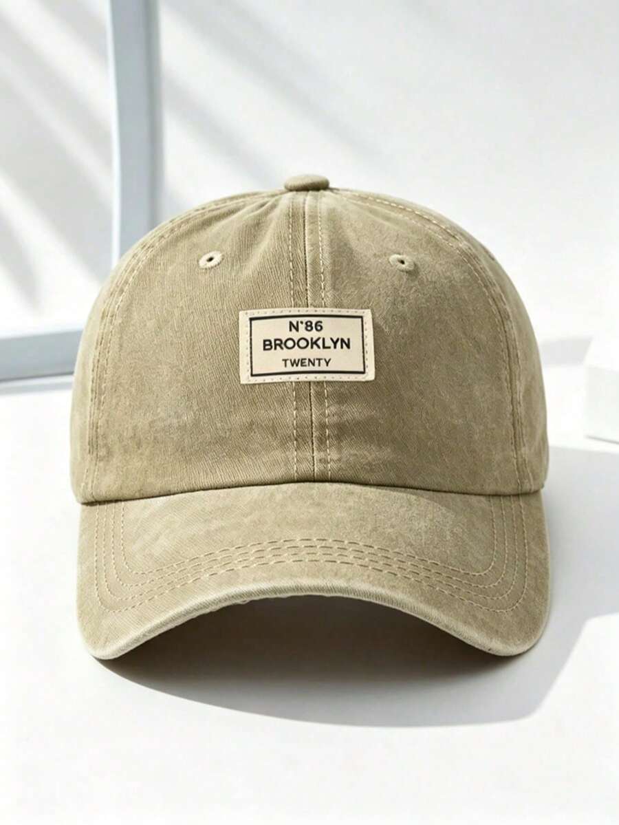1PC Unisex Light Grey Fabric Outdoor Fashion Adjustable Washed Baseball Cap - N86 - View 1