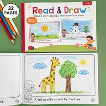 Lachilly 32 Pages Read & Blank Draw Workbook For Kids, Preschool Kindergarten Writing Practice Early Education Learning Books, Painting Book, Graffiti Book, Art Drawing, Educational Reading Writing Drawing Books For Student - Multicolor - View 13