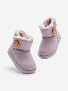 Balabala Kids Mid-Calf Snow Boots Thick Fleece-Lined Warm Winter Boots For Boys And Girls - Purple - View 4