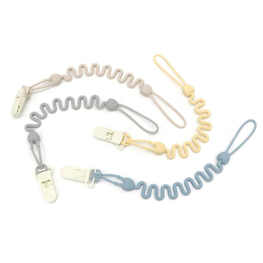1pc Cute Caterpillar Shaped Silicone Pacifier Clip For Daily Use, Can Be Used As Stroller Decoration, Decorative And Practical, Suitable For Baby - Multicolor - View 1