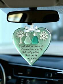 1/3pcs Heart-Shaped Acrylic Friendship Pendant, Bohemian 2D Flat Inspirational Text Charm, Home Decor, Room Decoration, Women's Gift, Meaningful Best Friend Keepsake, Birthday Gift, Backpack & Car Rearview Mirror Hanging Ornament, Wedding & Valentine's Day Pendant, Back To School Essential - Multicolor - View 2