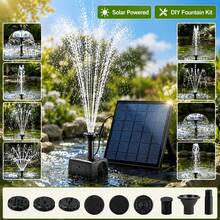 Solar-Powered Water Pump For Pools, Gardens, Ponds, And Aquariums; Includes Multiple Nozzles. DIY Outdoor Water Feature Suitable For Bird Baths, Ponds, Gardens, And Fish Tanks (IP65). - 1PC - View 5