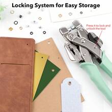 3/16 & 1/8 Grommet Tool Kit And Eyelet Hole Punch Plier, Grommet Eyelet Pliers Tool Set With 160 Pcs Metal Grommets Eyelets And Case For Leather Bags Clothes Belt Cards And Crafts - A - View 11