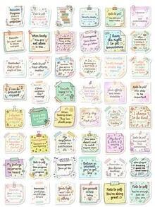 50Pcs Motivational Quote Stickers, Positive Inspirational Text Waterproof Vinyl Decals, Decor Stickers For Water Bottles, Laptops, Luggage, Teen Back To School Stationery - 50Pcs - View 8