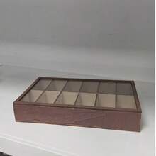 Hộp đựng đồng hồ bằng gỗ với nắp kính, hộp trưng bày đồng hồ gỗ óc chó, lót nhung chống bụi, hộp sưu tập đồng hồ nam và nữ, quà tặng sinh nhật và Giáng sinh - Gỗ óc chó - màu nâu bên trong - Xem 6
