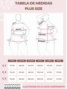 Plus Size Round Neck Tulle Bodysuit With Elastane, Sizes G1, G2, G3, Plus Size Women's Fashion - 米色 - 查看 5