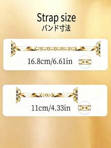 2件組適用於Apple Watch錶帶與錶殼，金色14mm窄版時尚年輕女性風格金屬錶帶，2合1錶殼膜一體式防撞防刮防塵保護殼，適用於Ultra3/2/1 SE S12/S11/S10/S9/S8/S7/S6/S5/S4/S3/S2/S1，金色不鏽鋼智慧手錶配件，38mm 40mm 41mm 44mm 45mm 46mm中性錶帶，可用作萬聖節、聖誕節、新年禮物與節日禮物，新尺寸系列SE3 12 Ultra4 - 金色 - 查看 7