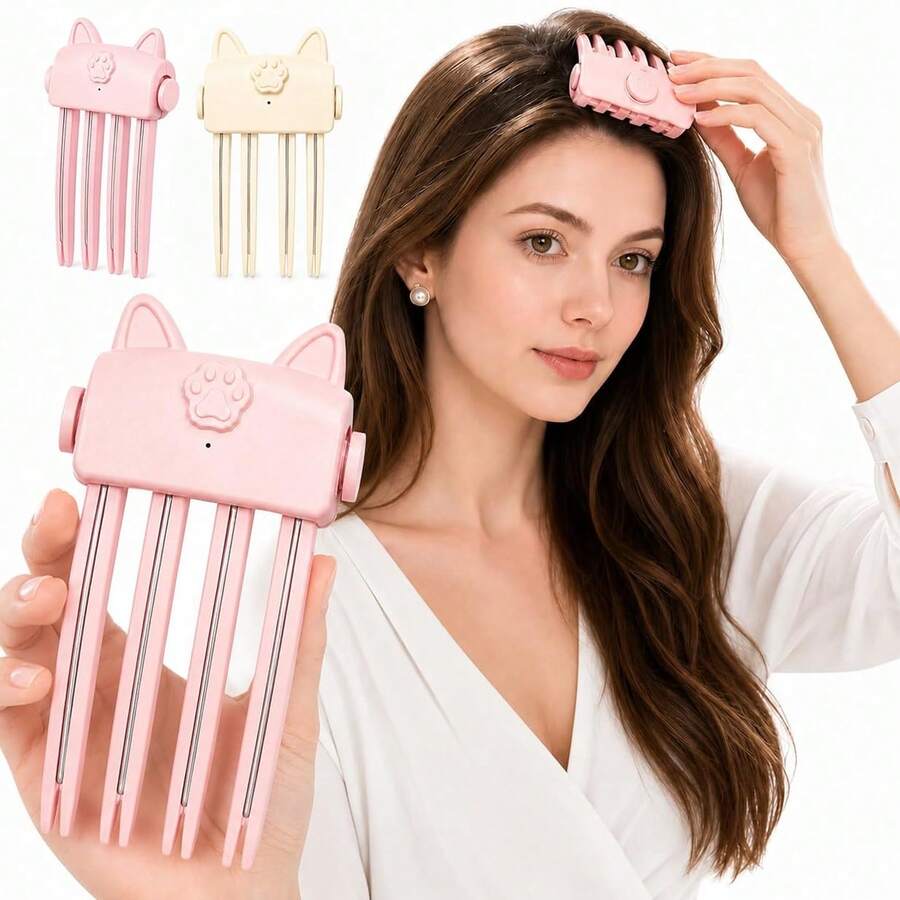 Heated Hair Volume Clip, Electric Bang Styling Hair Clip, 2-Level Heating Root Volumizing Comb, Styling For Fine And Flat Hair, Quick Hair Volume Grooming