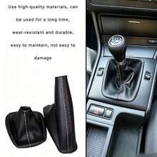 Gear Shift Knob Cover And Handbrake Lever Cover Made Of Artificial Leather For BMW E30 E36 E34 E46 Z3 Manual Transmission - A - View 6