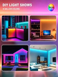 1/2/3/4/5m 柔性 RGB LED 霓虹燈條,附遙控調光,USB 供電,適用於萬聖節與派對裝飾、廚房氛圍燈、電視背景燈、直播化妝鏡、浴室鏡前補光燈條 - 彩色 - 查看 8