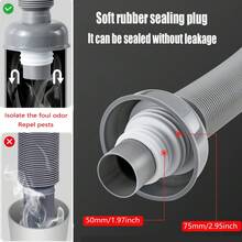 طقم تصريف حوض الحمام 1 قطعة مع أنبوب P-Trap قابل للتمديد، أنبوب تصريف تحت الحوض دوار جديد مضاد للروائح وسهل التركيب، جهاز عصري بسيط مضاد للروائح، أفقي/عمودي، عالمي مع/بدون فتحة تصريف، مقاوم للحرارة العالية ومضاد للتجمد بجودة عالية، مناسب لأحواض الحمام والمطبخ، تصريف فعال للتحكم في الروائح - صمام تصريف 360 درجة - مشاهدة 8
