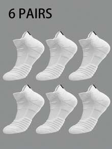1/3/6 Pairs Thick Sports Short Socks For Men, Moisture-Wicking Tennis, Badminton, Running, Basketball Socks, Fall - Multicolor - View 20