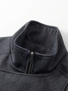 Men's Niche Design Textured Patchwork Motorcycle Jacket, Spring/Autumn Fashion Streetwear - Dark Grey - View 5
