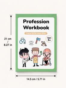 1pc Children's Early Education Cognitive Workbook - Body Parts Vocabulary & Occupation Recognition Word Learning Tracing Book (Back To School Educational Supplies) - Multicolor - View 12