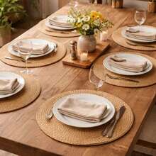 Descanso de Mesa Rústico Redondo 38cm - Elegância Natural e Proteção Premium para Móveis - Marrom - Visão 3