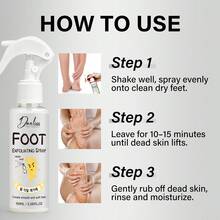 100ml Foot Exfoliating Spray With Aloe Vera Extract, Powerful Moisturizing And Hydrating, Softens Thick Dry Keratin, Improves Roughness And Removes Dead Skin Cells, Creates Smooth And Delicate Foot Skin Care - Foot Exfoliator - View 7