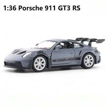 Burago 1:36 比例 Porsche 911 GT3 RS 白色/灰色鋅合金壓鑄模型車，創意模型玩具/裝飾品，適合青少年與成人收藏，可作為桌面裝飾，是完美的節日禮物 - 彩色 - 查看 7