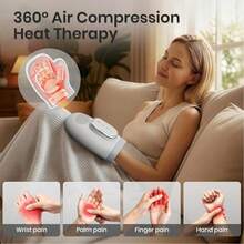 Hand Massager With Heating And Pressure Massage, Suitable For Arthritis And Carpal Tunnel Syndrome, Rechargeable Electric Hand Massager, Relieves Hand Stiffness, 3 Modes 5 Pressure Levels, Ideal Gift For Men And Women, 2000mAh Rechargeable Battery - Grey - View 2