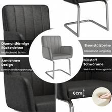 Dining Chairs Set Black - 2 Pieces, Modern Style - 黑色 - 查看 4