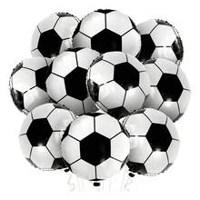 1/5/10/15pcs Soccer Balloons - Self-Sealing Aluminum Foil, Perfect For Sports Themed Parties - Multicolor - View 1