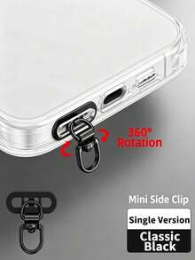 2/4/6pcs Compact Mini 360° Rotating Ultra-Thin Stainless Steel Phone Lanyard Patch, DIY Side-Hanging Single-Hole Metal Connector, Anti-Drop Phone Lanyard Decoration That Can Be Hung On Fingers, Creative Personalized Phone Lanyard Connector, Universal Phone Case Back Sticker Fixed Bracket Phone Accessory - Multicolor - View 4