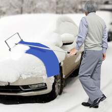 Roof Snow Rake Aluminum Roof Snow Removal Tool Length Adjustable With 3'' Wheels - A - View 1