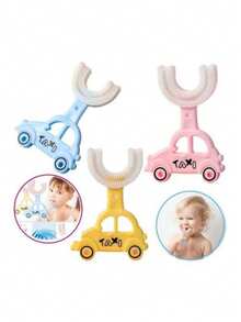Soft Silicone U-Shaped Toothbrush For Kids - Multicolor - View 5
